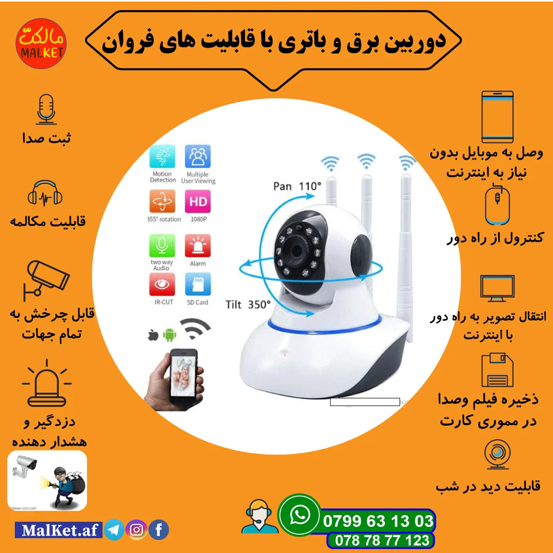 دوربین قابل کنترول با موبایل|ضبط صدا وتصویر در مموری - تصویر 8