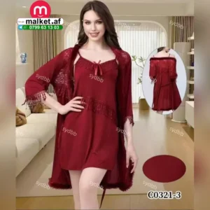 فروشگاه مالکت ست سهتکه لباس خواب زنانه همراه روبدوشامبر